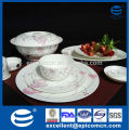 Caja de regalo de embalaje de color rosa rosado nuevo vajilla de cerámica de china conjunto de cena al por mayor